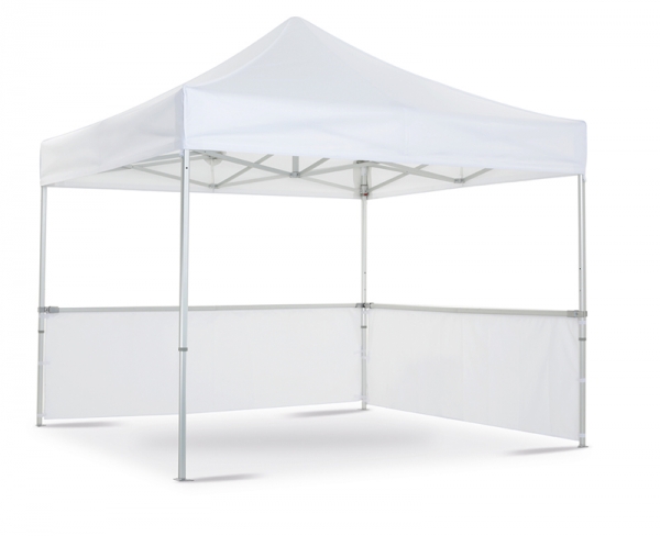 Folding tent with half-walls